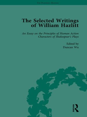 cover image of The Selected Writings of William Hazlitt Vol 1
